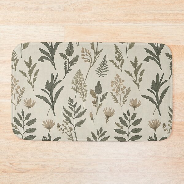 Item preview, Botanical Fern & Wildflower Pattern — Neutral Cream Nature Print designed and sold by Lily-and-Lyle.