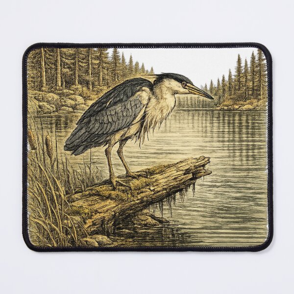 Item preview, Black-crowned Night Heron Twilight Hunter designed and sold by KrungiT Design .