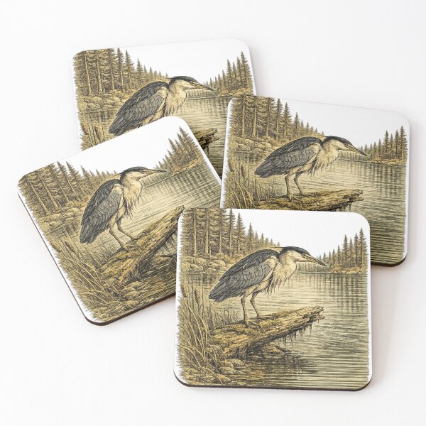 Item preview, Black-crowned Night Heron Twilight Hunter designed and sold by KrungiT Design .