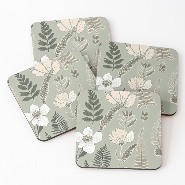 Item preview, Sage Green Botanical Floral — Vintage Fern & Wildflower Pattern designed and sold by Lily-and-Lyle.
