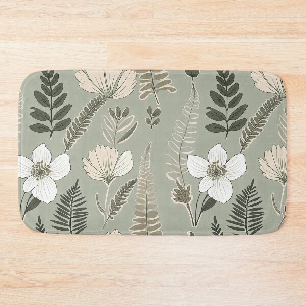 Item preview, Sage Green Botanical Floral — Vintage Fern & Wildflower Pattern designed and sold by Lily-and-Lyle.