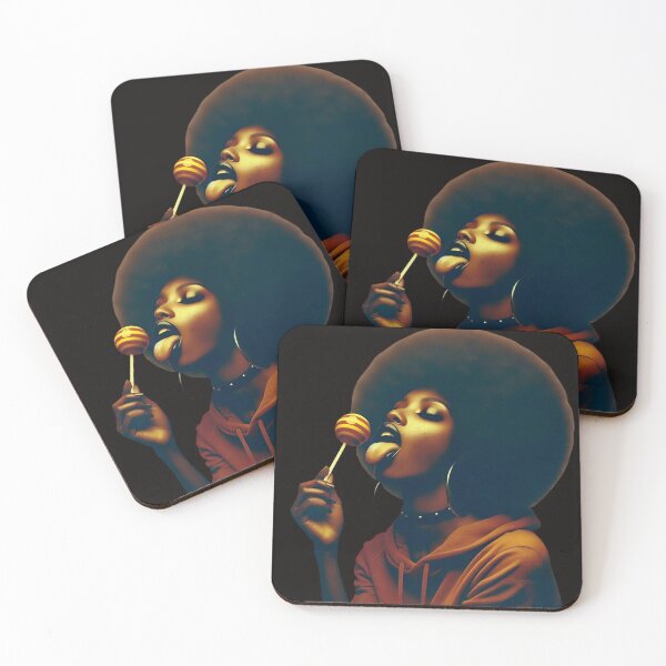 Item preview, Black Woman Licking Striped Lollipop designed and sold by Voodoo Store Paranormal Collections.