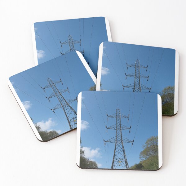 Item preview, Symmetrical High Voltage Pylon Industrial Photography designed and sold by pinkal.