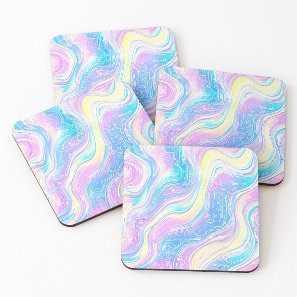 Item preview, Holographic Marble Waves — Pastel Circuit Swirl Pattern designed and sold by Lily-and-Lyle.