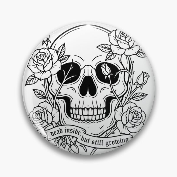Item preview, Dead Inside But Still Growing - Detailed Gothic Skull Illustration designed and sold by AcosDesign.