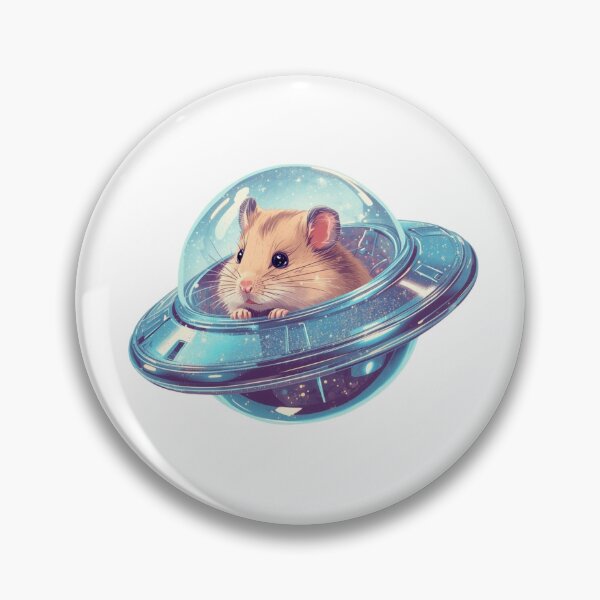 Item preview, Cute Hamster Riding a Shiny Blue UFO designed and sold by takeng07.