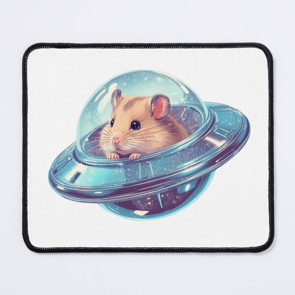 Item preview, Cute Hamster Riding a Shiny Blue UFO designed and sold by takeng07.