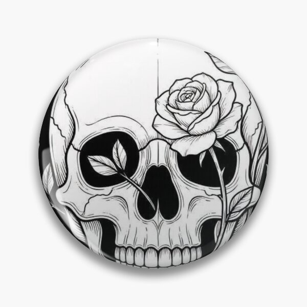 Item preview, Dead Inside But Still Growing - Vintage Floral Skull Emblem designed and sold by AcosDesign.