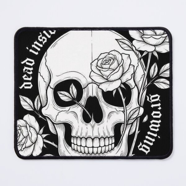 Item preview, Dead Inside But Still Growing - Vintage Floral Skull Emblem designed and sold by AcosDesign.