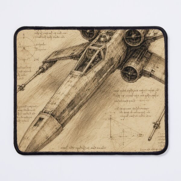 Item preview, Da Vinci X-Wing Blueprint designed and sold by DariuszWilkosz.