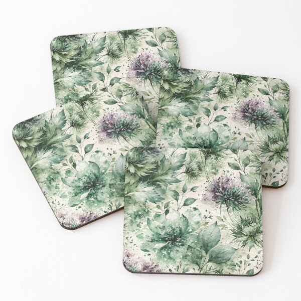 Item preview, Sage and Plum Scottish Highland Botanical Pattern designed and sold by Nine Lives Studio.