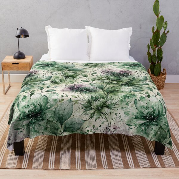 Item preview, Sage and Plum Scottish Highland Botanical Pattern designed and sold by Nine Lives Studio.