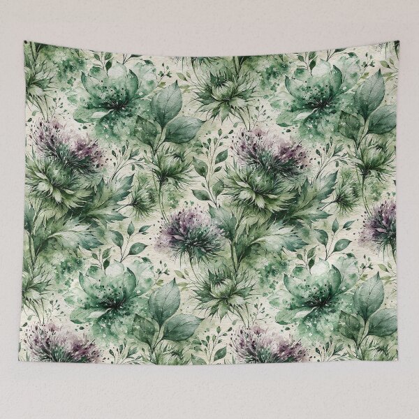 Item preview, Sage and Plum Scottish Highland Botanical Pattern designed and sold by Yoruhara.