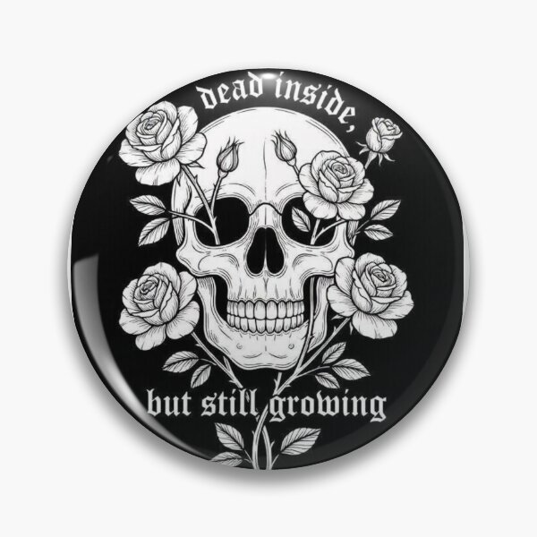 Item preview, Dead Inside But Still Growing - Gothic Floral Skull Art designed and sold by AcosDesign.