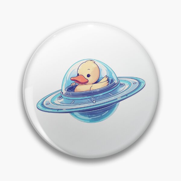 Item preview, Cute Yellow Duckling Flying a Blue UFO designed and sold by takeng07.