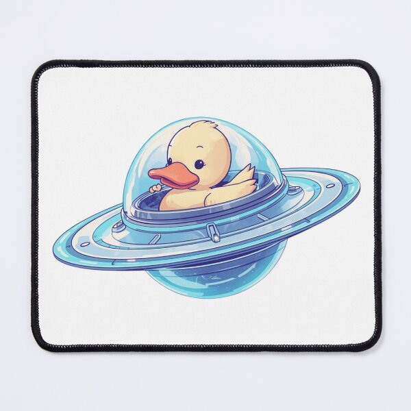 Item preview, Cute Yellow Duckling Flying a Blue UFO designed and sold by takeng07.