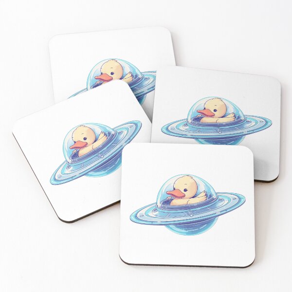 Item preview, Cute Yellow Duckling Flying a Blue UFO designed and sold by takeng07.