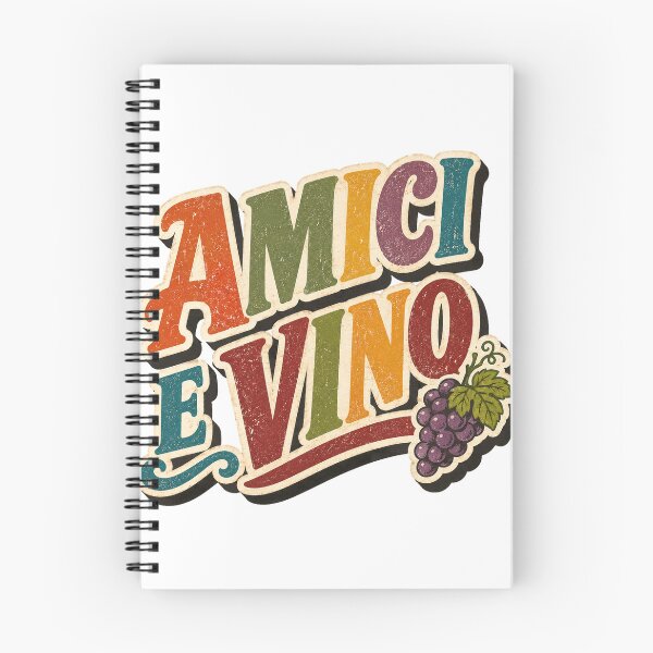 Item preview, Amici E Vino - Retro Italian Lettering designed and sold by VisualArtsOasis.