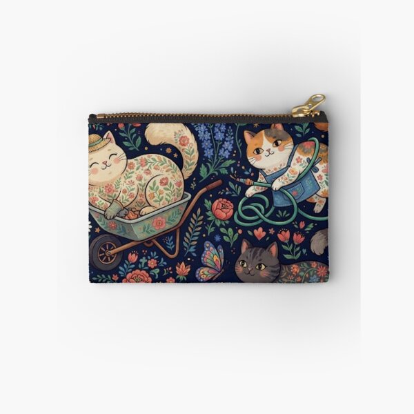 Item preview, Cute Folk Art Cats Floral Seamless Pattern designed and sold by Iampoji.
