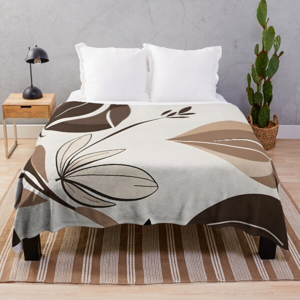 Item preview, Retro Mid Century Modern Abstract Floral Earthy Leaves Pattern designed and sold by Lily-and-Lyle.