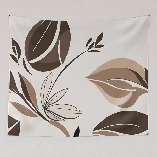 Item preview, Retro Mid Century Modern Abstract Floral Earthy Leaves Pattern designed and sold by Lily-and-Lyle.
