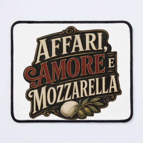 Item preview, Affari Amore E Mozzarella - Vintage Italian Trattoria Badge designed and sold by VisualArtsOasis.