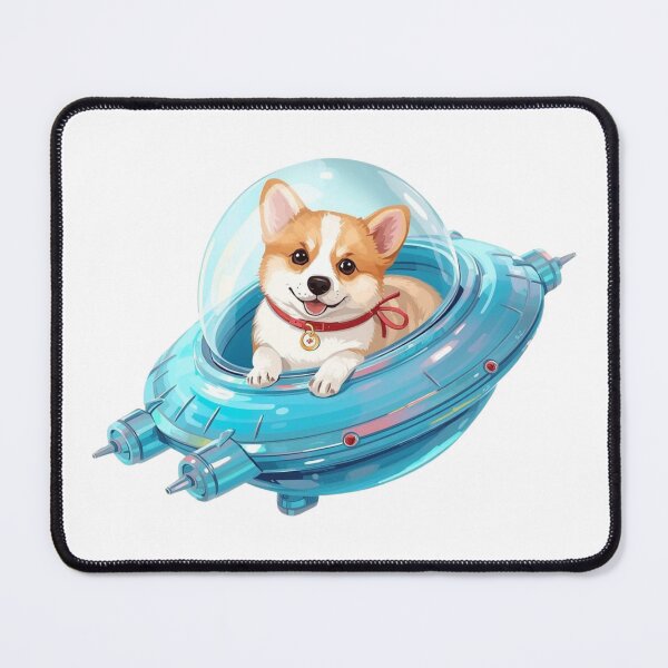 Item preview, Cute Corgi Puppy Riding a Blue UFO designed and sold by takeng07.
