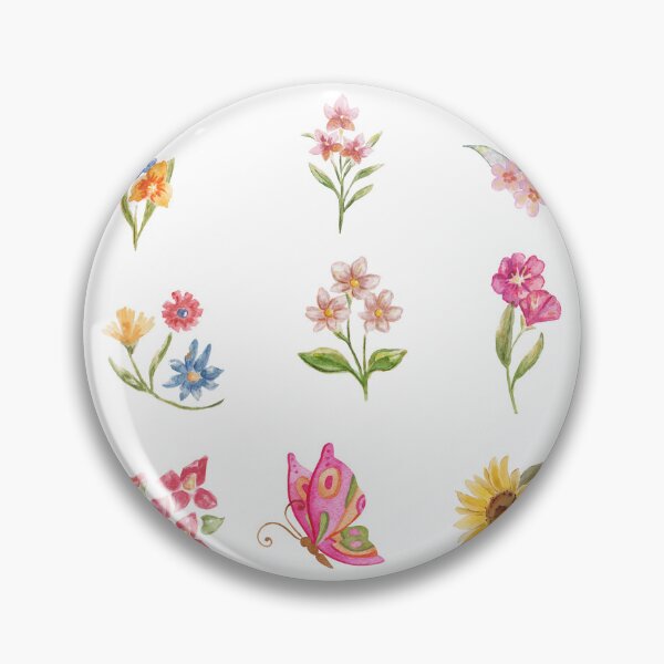 Item preview, Watercolor Wildflowers and Butterfly Sticker Pack - Aesthetic Pastel Floral Doodles designed and sold by pranshuvibes.