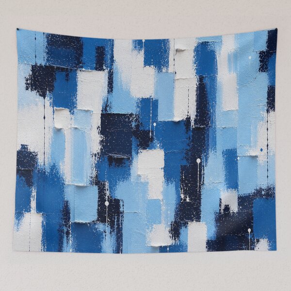 Aperçu de l'œuvre Azure Energy Matter – Textured Abstract Impasto Art créée et vendue par Ingorgia Studio.