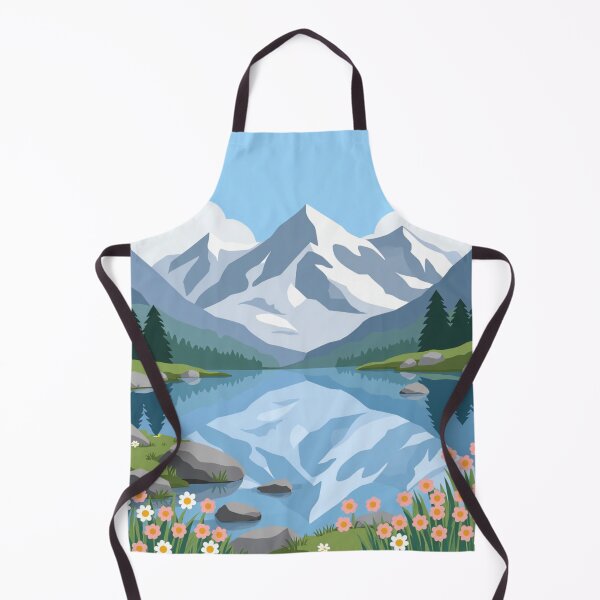 Item preview, Mountain Lake Reflection Sticker | Scenic Nature Illustration designed and sold by Krishnacre8.