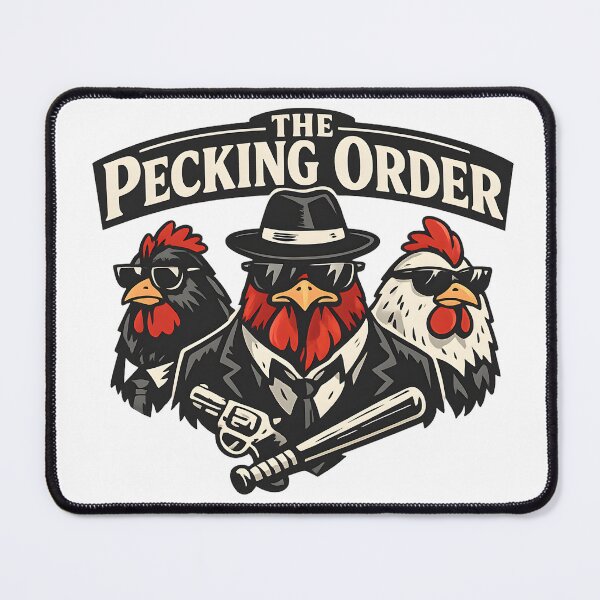 Item preview, The Pecking Order – Funny Mafia Chicken Gangster T-Shirt designed and sold by jahiggin.
