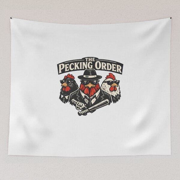 Item preview, The Pecking Order – Funny Mafia Chicken Gangster T-Shirt designed and sold by jahiggin.