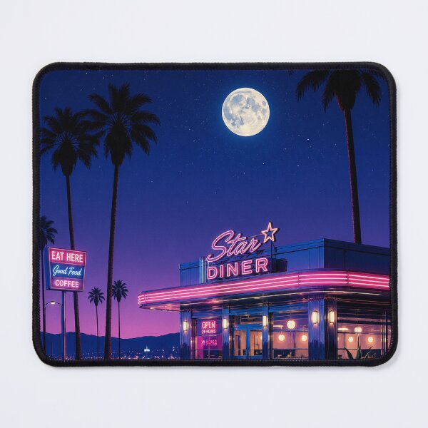 Item preview, Neon Diner Under Full Moon designed and sold by jordanelucas.