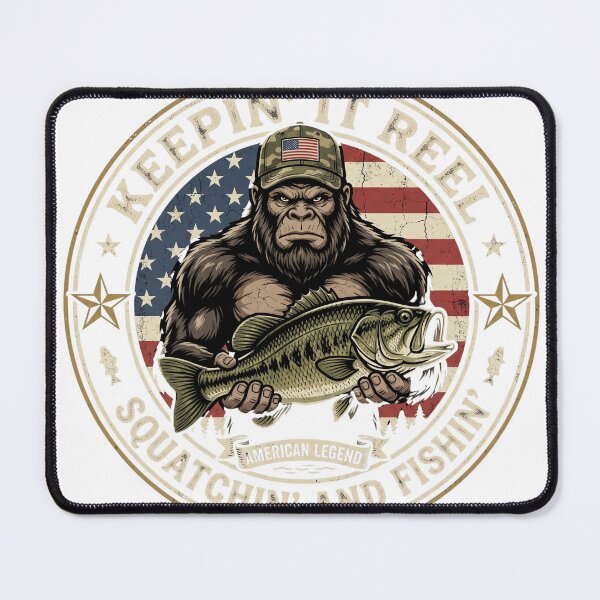 Item preview, Bigfoot Squatchin And Fishin American designed and sold by RheaRealm.