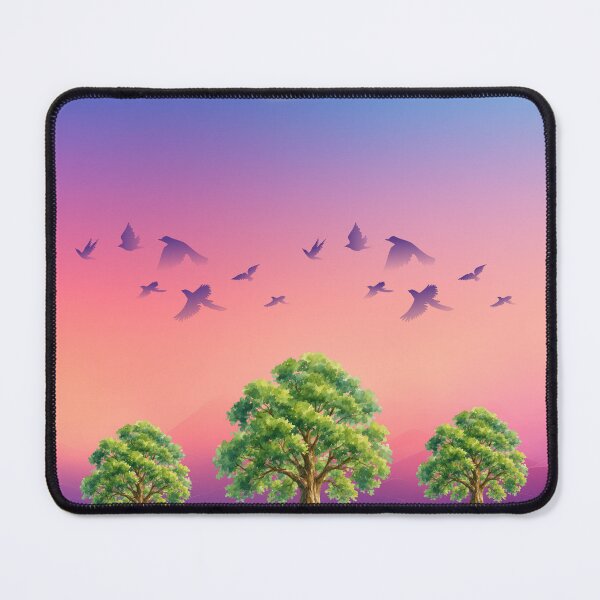 Item preview, Pink Sunset Bird Migration Sticker | Nature Landscape Art designed and sold by Krishnacre8.
