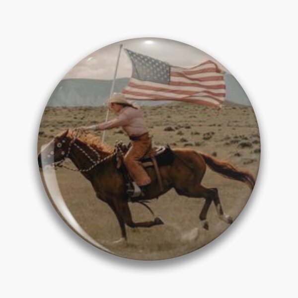 Item preview, Woman carrying American flag on horseback designed and sold by Baymang.