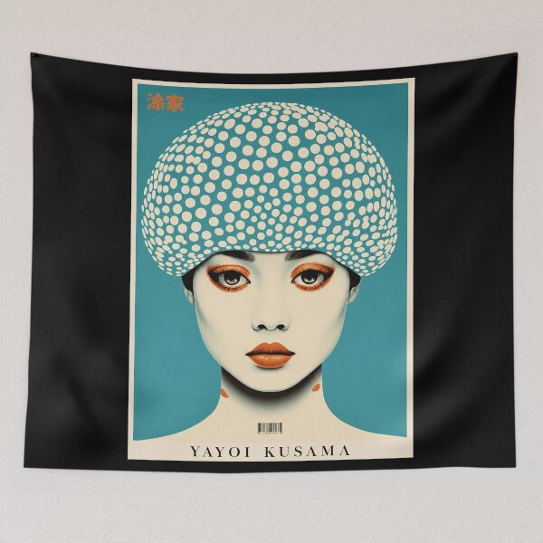 Item preview, Yayoi Kusama Polka Dot Portrait Iconic Art Graphic Art Japanese Contemporary Portrait Design designed and sold by scrambledpeg.