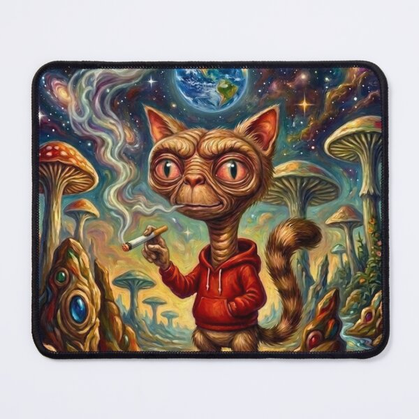 Item preview, The Cosmic Journey of the Psychedelic ET Cat designed and sold by HAPPY HARBOR DESIGN .