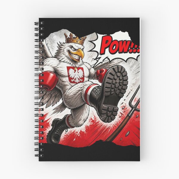 Item preview, Crowned Polish Eagle in Boxing Gloves Kicks Flying Forks  designed and sold by The store under the battleship :).