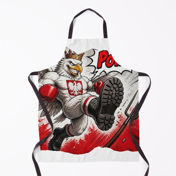 Item preview, Crowned Polish Eagle in Boxing Gloves Kicks Flying Forks designed and sold by The store under the battleship :).