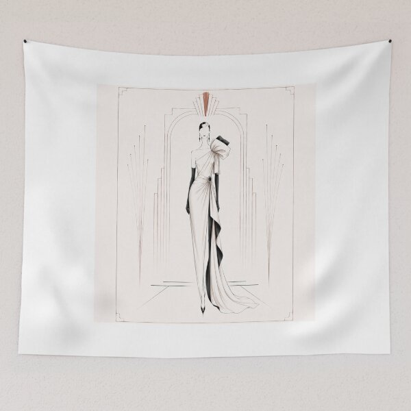 Item preview, Atelier – Tulle Blush | Luxury Art Deco Fashion Illustration. designed and sold by NewtBoo.