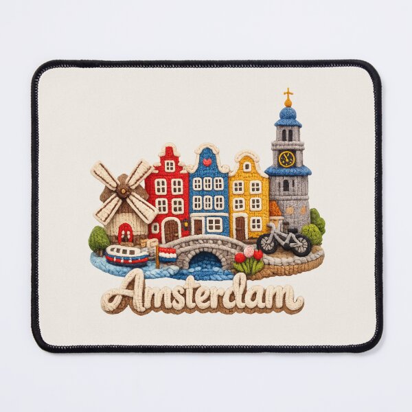 Item preview, Cute Knitted Amsterdam Landmark | Handmade Yarn City Travel Knit Souvenir designed and sold by Moons Studio.