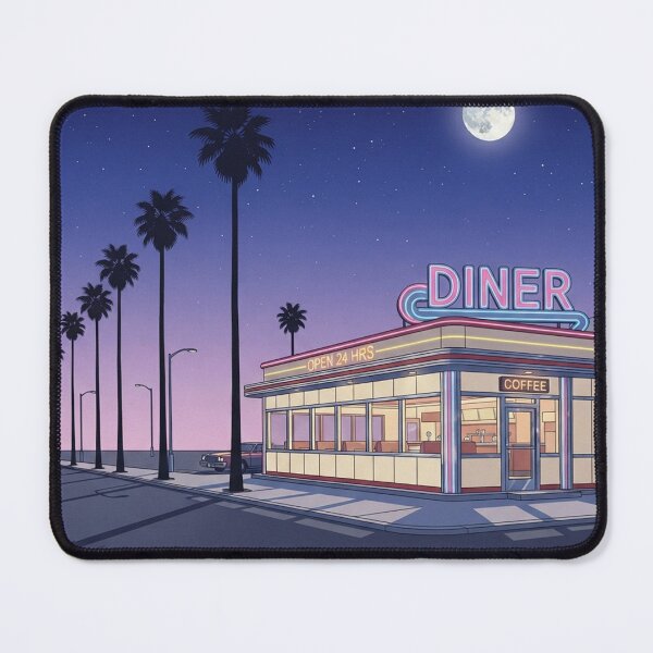 Item preview, Retro Neon Diner At Night designed and sold by jordanelucas.
