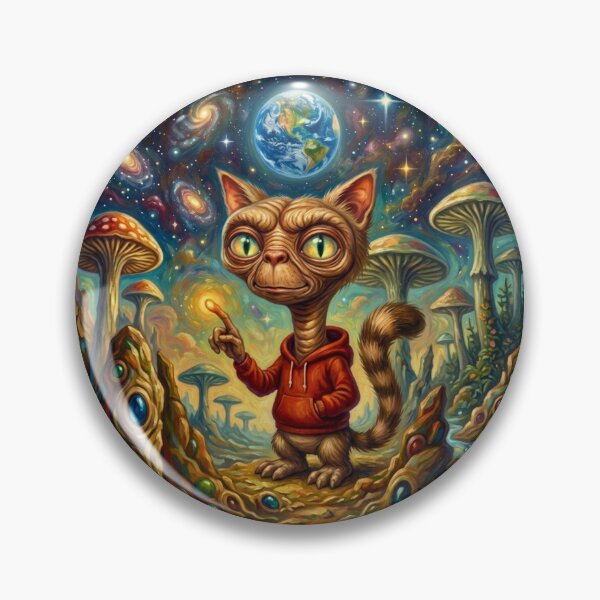 Item preview, The Cosmic Journey of the Psychedelic ET Cat designed and sold by HAPPY HARBOR DESIGN .