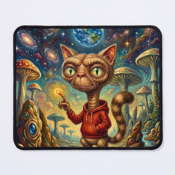 Item preview, The Cosmic Journey of the Psychedelic ET Cat designed and sold by HAPPY HARBOR DESIGN .