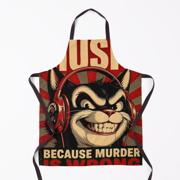 Item preview, Music Because Murder Is Wrong – Vintage Retro Cat DJ Poster designed and sold by obstinator.