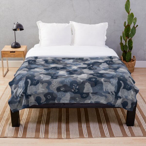 Item preview, Blueberry Midnight Cat Camouflage Pattern designed and sold by Mindworx21.