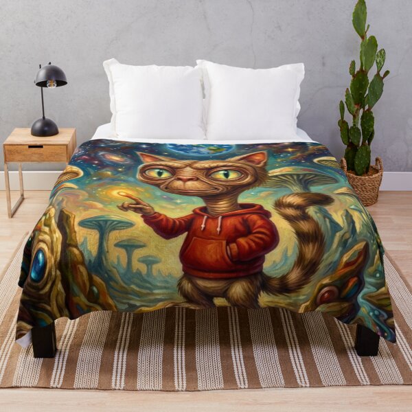 Item preview, The Cosmic Journey of the Psychedelic ET Cat designed and sold by HAPPY HARBOR DESIGN .