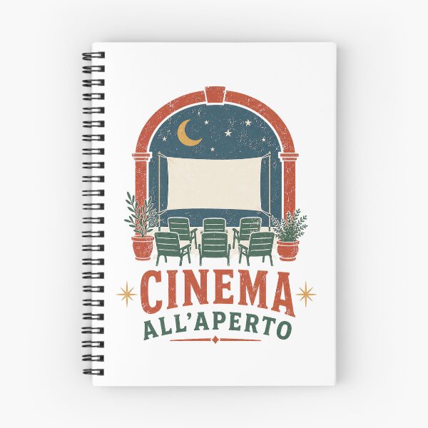 Item preview, Cinema All Aperto - Retro Italian Emblem Illustration designed and sold by VisualArtsOasis.