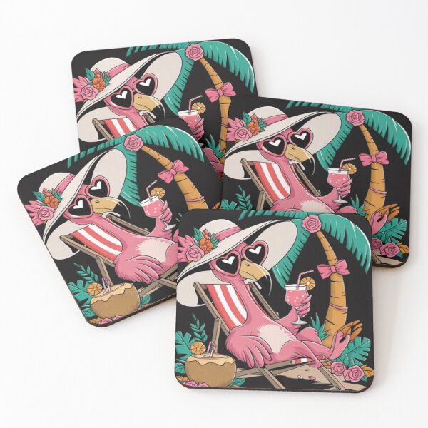 Item preview, Flamingo Pink Palm Tree Tropical Beach Summer Vacation designed and sold by CosmoWaderty.